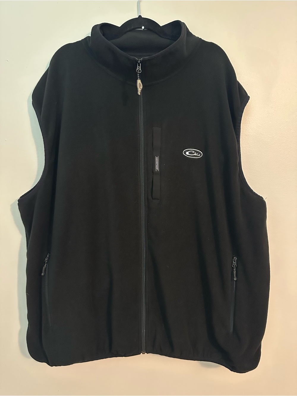Drake Camp Waterfowl Men's Black Full Zip Fleece Magnattach Outdoor Vest 4XL